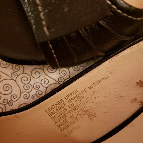 Franco Sarto Dark Navy Leather Sling Back Heels With Bow Toes  9 M - Picture 4 of 11